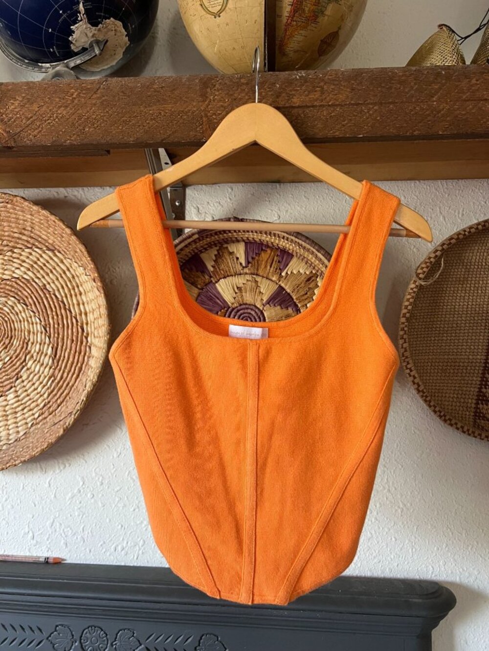 Orange Corset House of Harlow sclupt knit tank top Medium